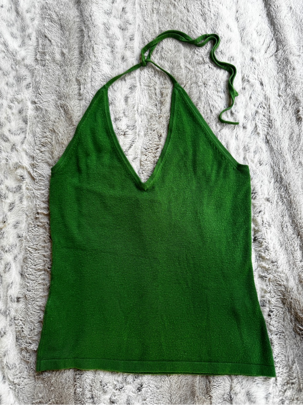 Authentic Y2K Knit V-Neck Tie Halter